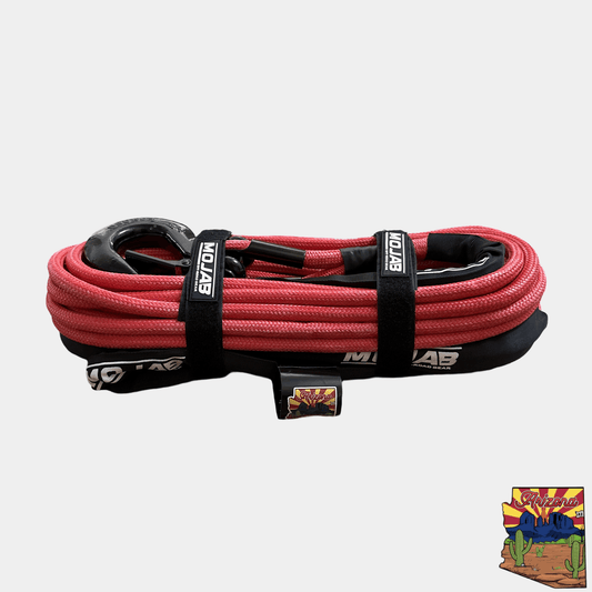 1/2'' x 78' Double Braided Winch Rope with removeable forged winch hook-M.O.R.E.