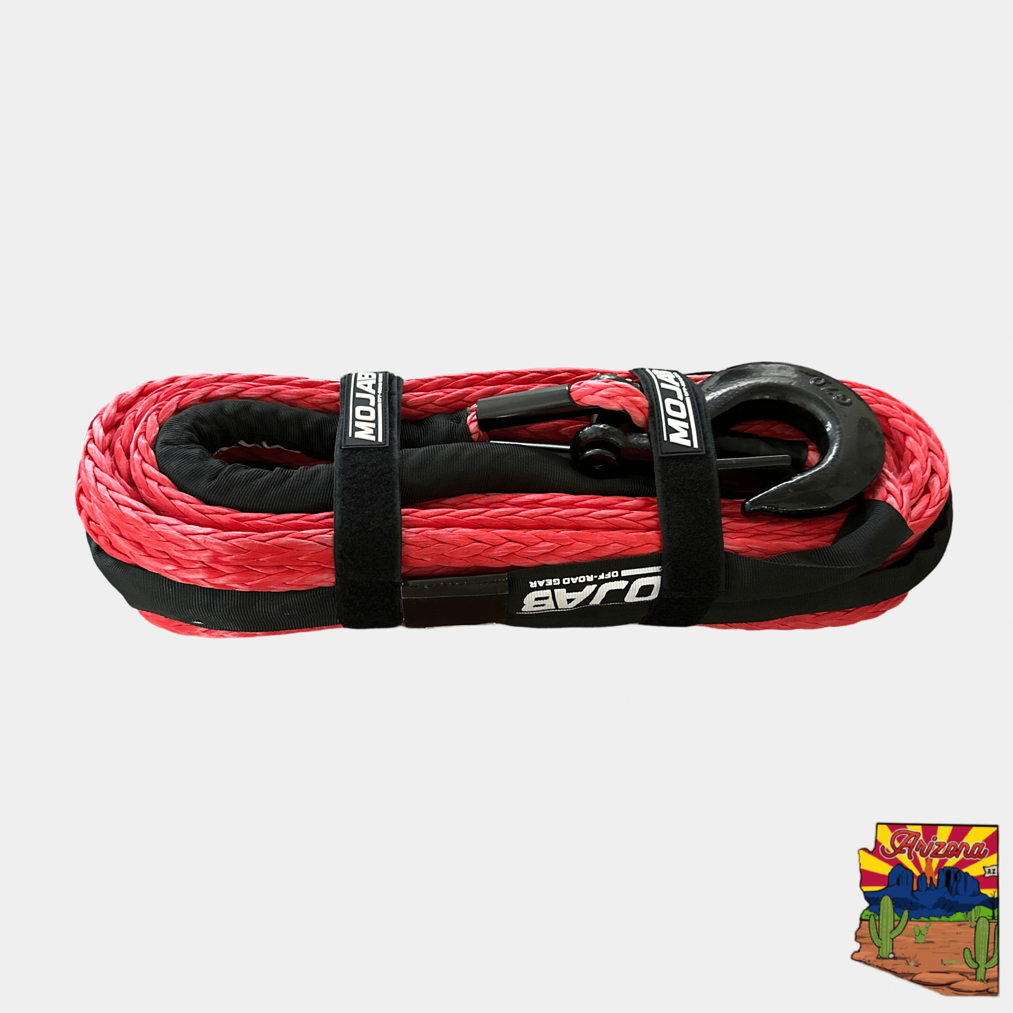 1/2'' x 78' Synthetic Winch Rope with Removable Forged Winch Hook-M.O.R.E.