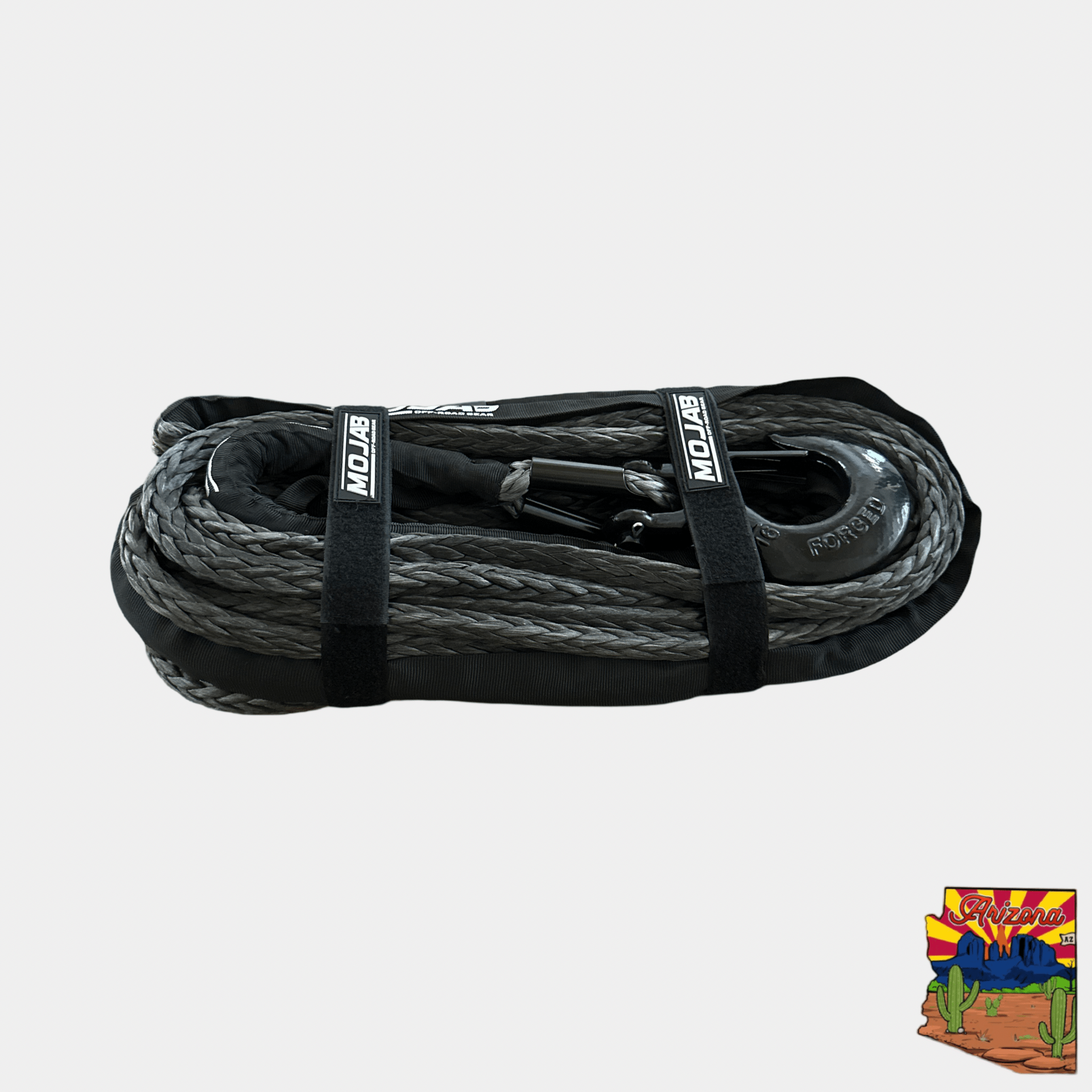 1/2'' x 78' Synthetic Winch Rope with Removable Forged Winch Hook-M.O.R.E.