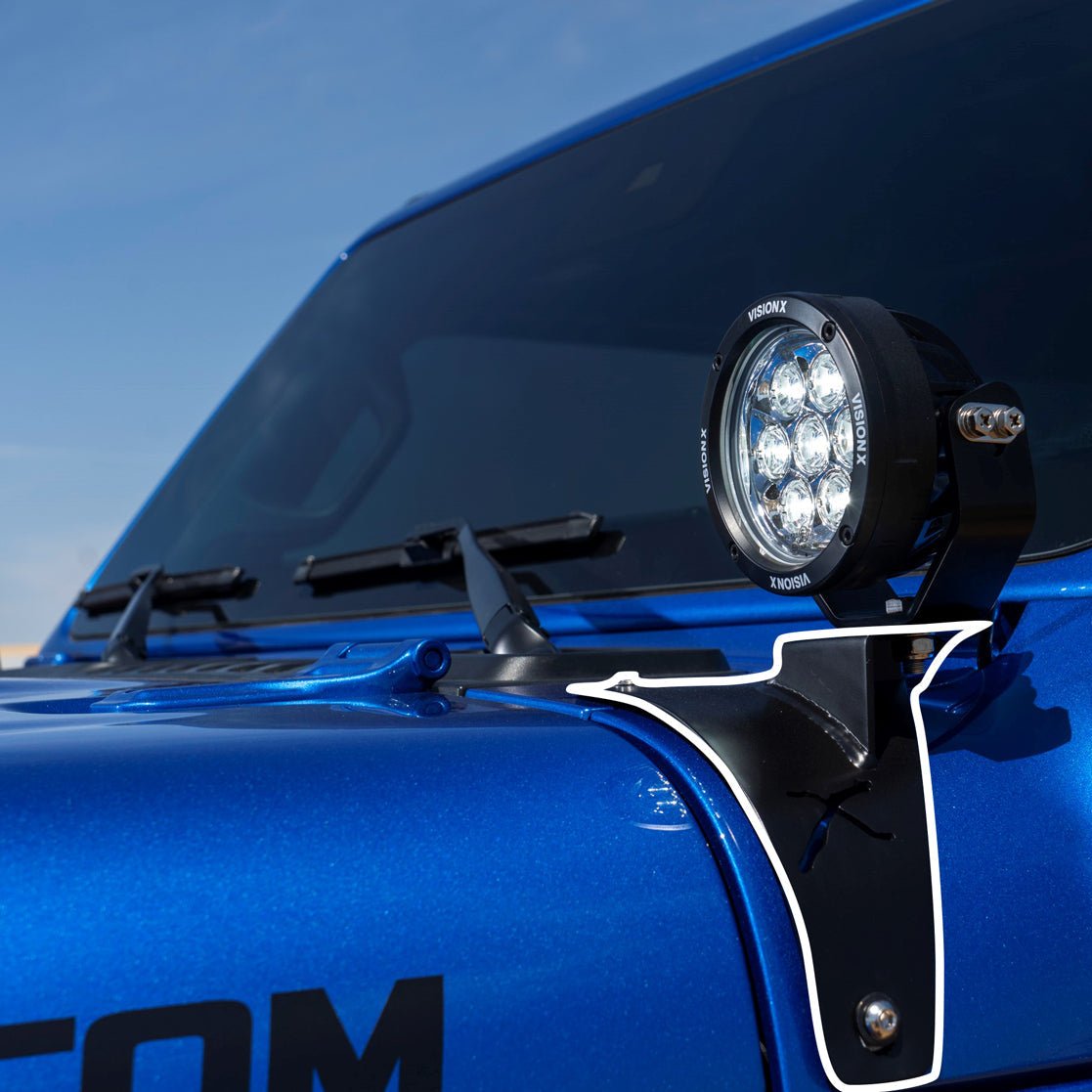 18+ Jeep JL / '20+ Jeep Gladiator Cowl Light Kit (With 3.7" CG2 Mini Cannon)-M.O.R.E.