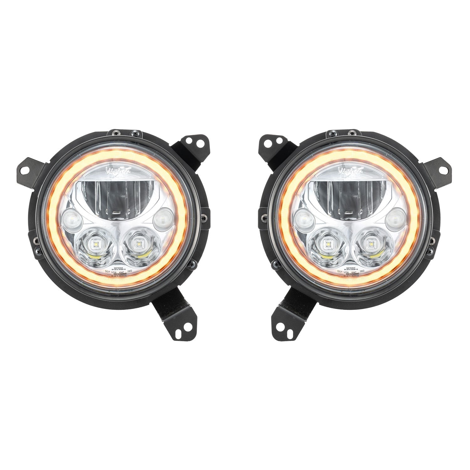 18+ Jeep JL / '20+ Jeep Gladiator VX LED Headlight Kit - Chrome | Amber Halo-M.O.R.E.