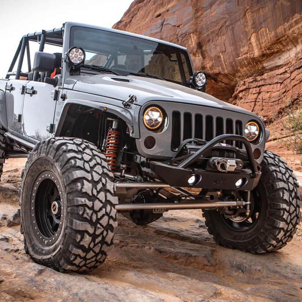 2007-2017 Jeep JK VX LED Headlight Kit - Black Chrome | White Halo-M.O.R.E.