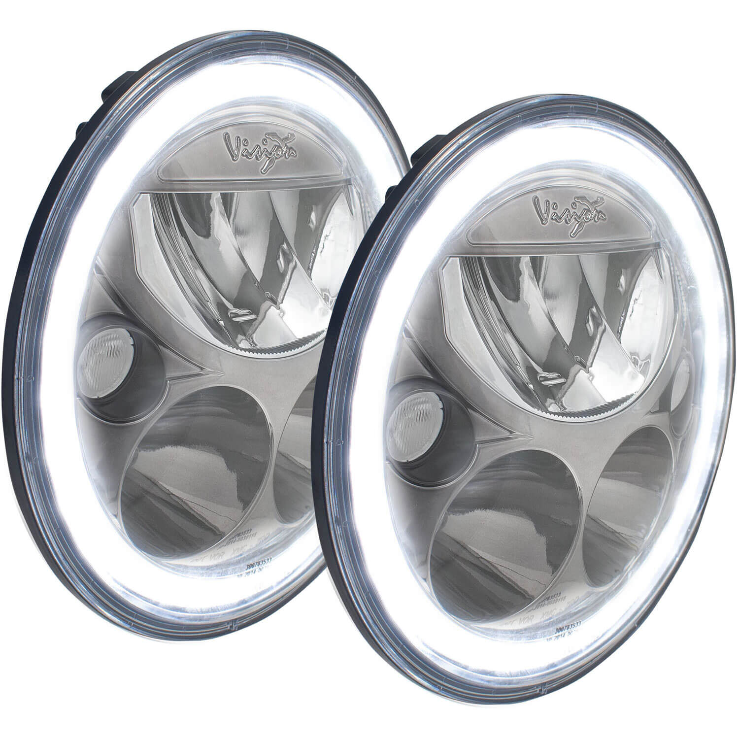 2007-2017 Jeep JK VX LED Headlight Kit - Black Chrome | White Halo-M.O.R.E.