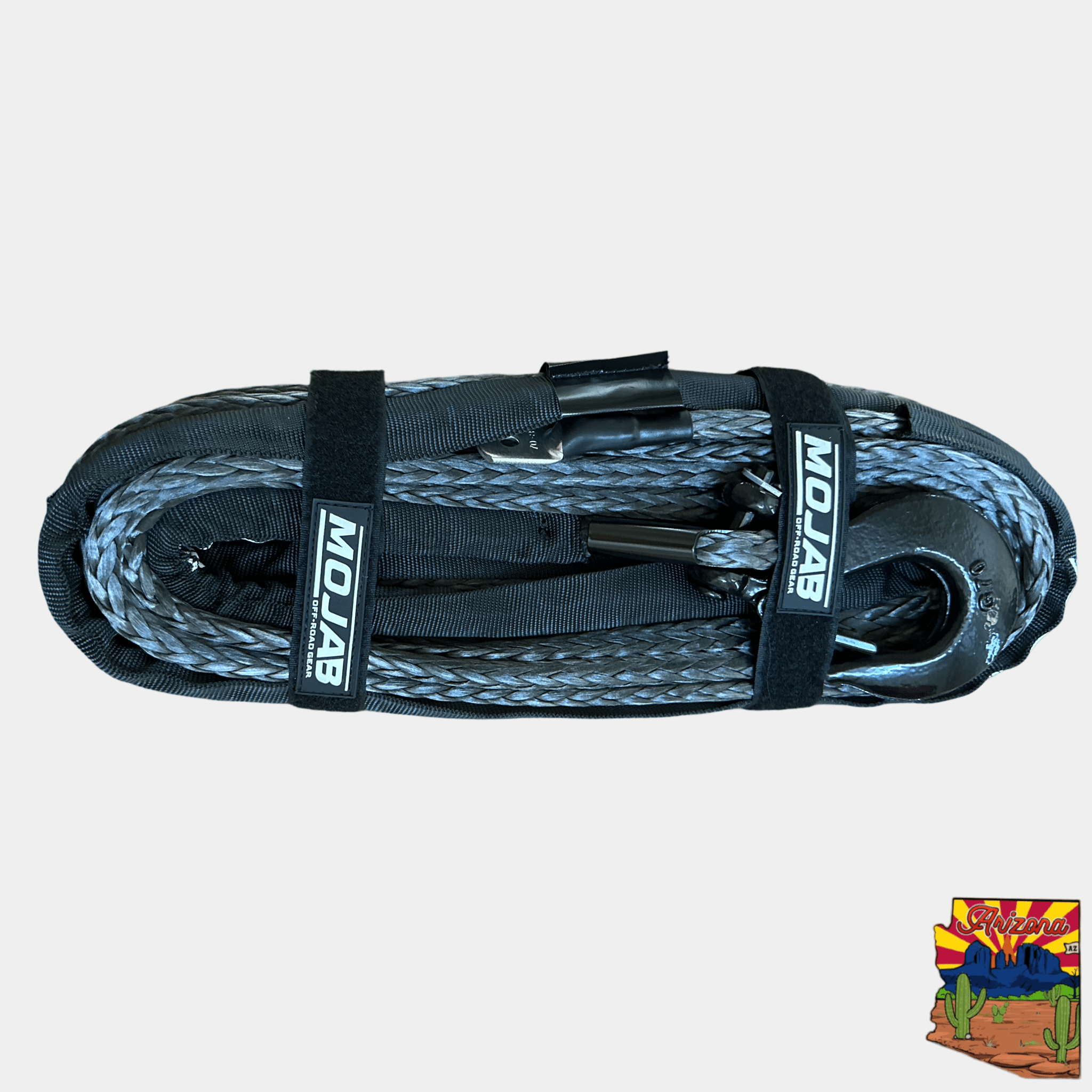 3/8'' x 85' Synthetic Winch Rope with Removeable forged winch hook-M.O.R.E.