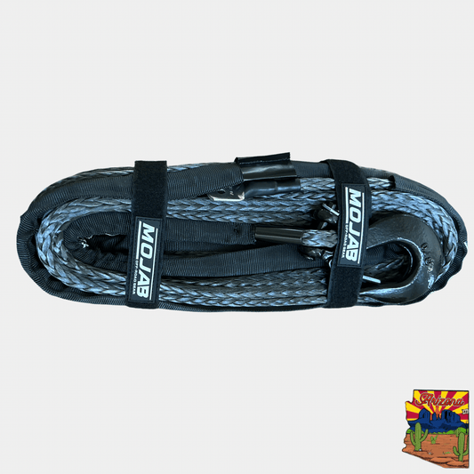3/8'' x 85' Synthetic Winch Rope with Removeable forged winch hook-M.O.R.E.