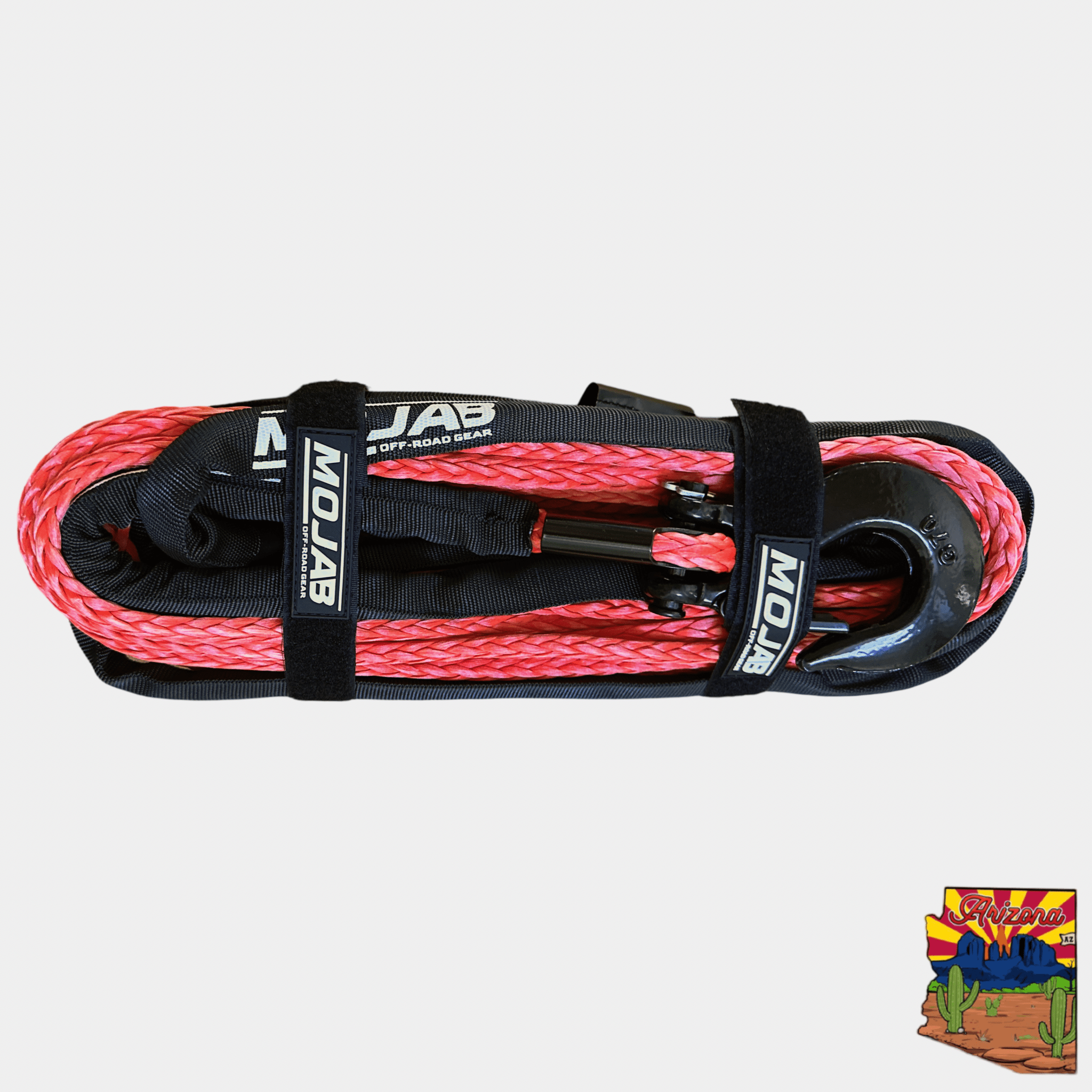 3/8'' x 85' Synthetic Winch Rope with Removeable forged winch hook-M.O.R.E.