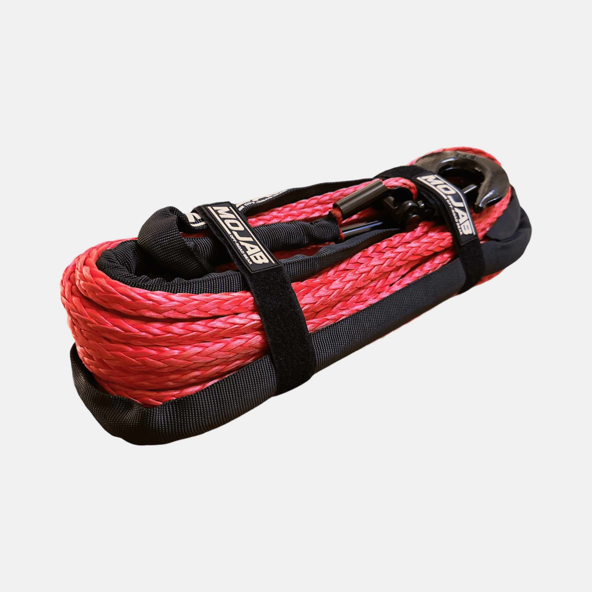 3/8'' x 85' Synthetic Winch Rope with Removeable forged winch hook-M.O.R.E.