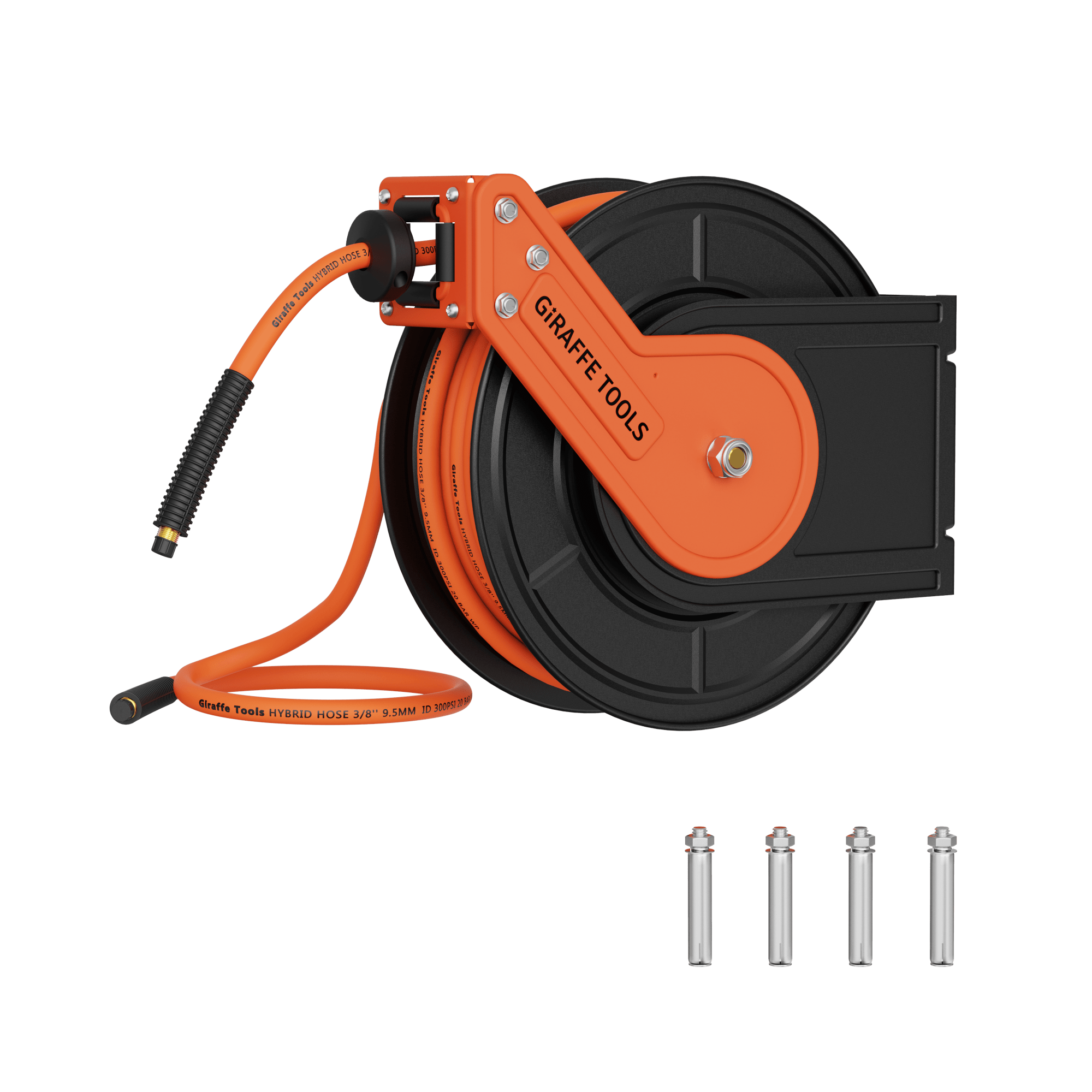 Retractable Air Hose Reel-Alloy Steel Reel-3/8in 25ft-50ft-M.O.R.E.