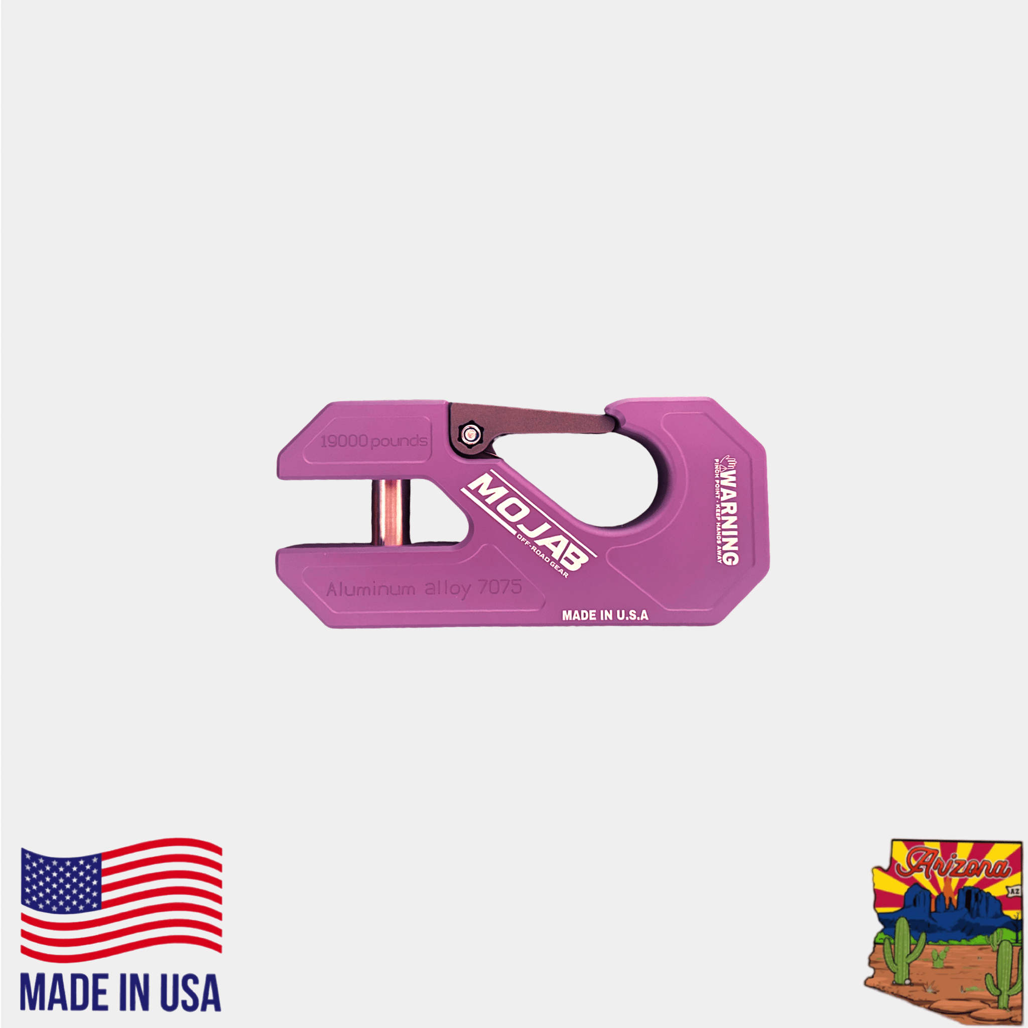 Aluminum winch shackle, closed latch (LIFE TIME WARRANTY*)-M.O.R.E.