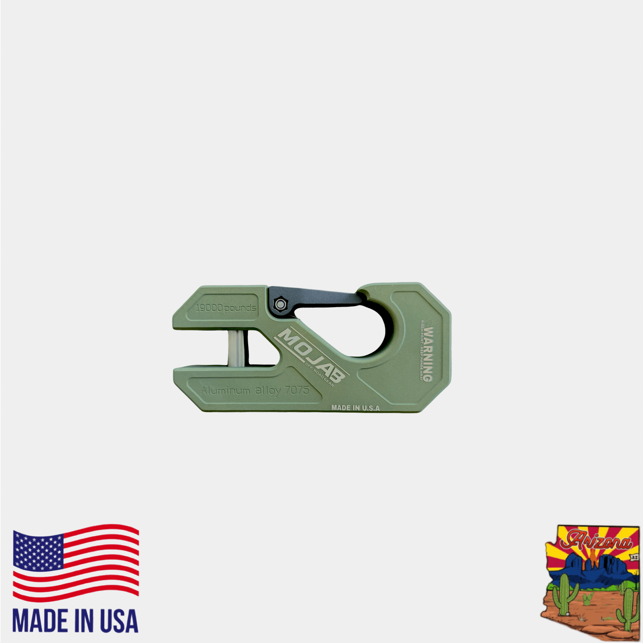 Aluminum winch shackle, closed latch (LIFE TIME WARRANTY*)-M.O.R.E.