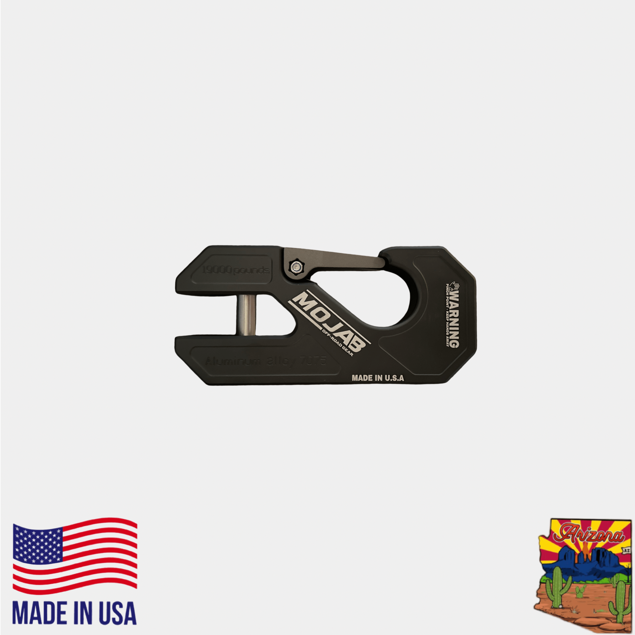 Aluminum winch shackle, closed latch (LIFE TIME WARRANTY*)-M.O.R.E.