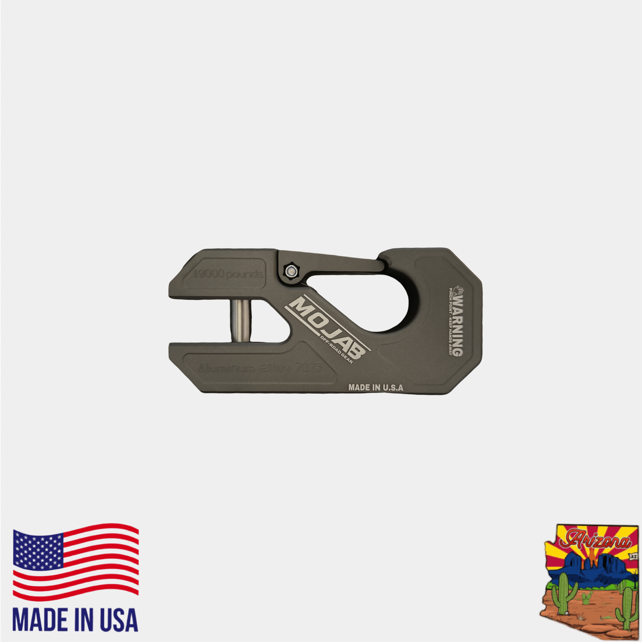 Aluminum winch shackle, closed latch (LIFE TIME WARRANTY*)-M.O.R.E.