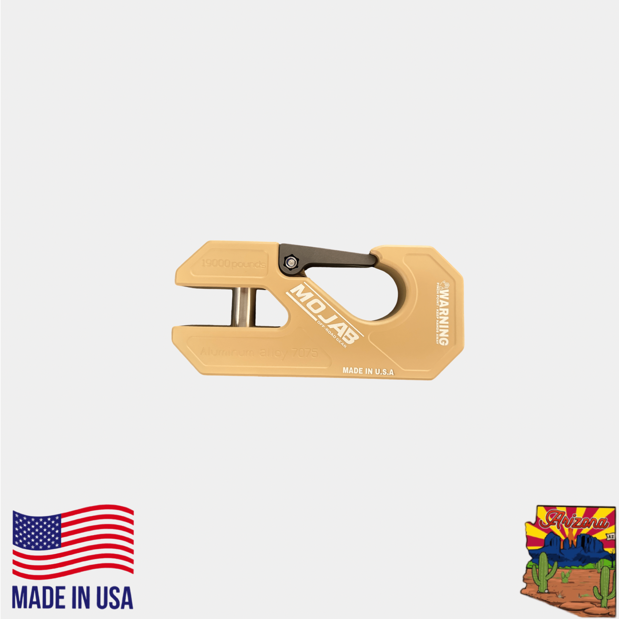 Aluminum winch shackle, closed latch (LIFE TIME WARRANTY*)-M.O.R.E.