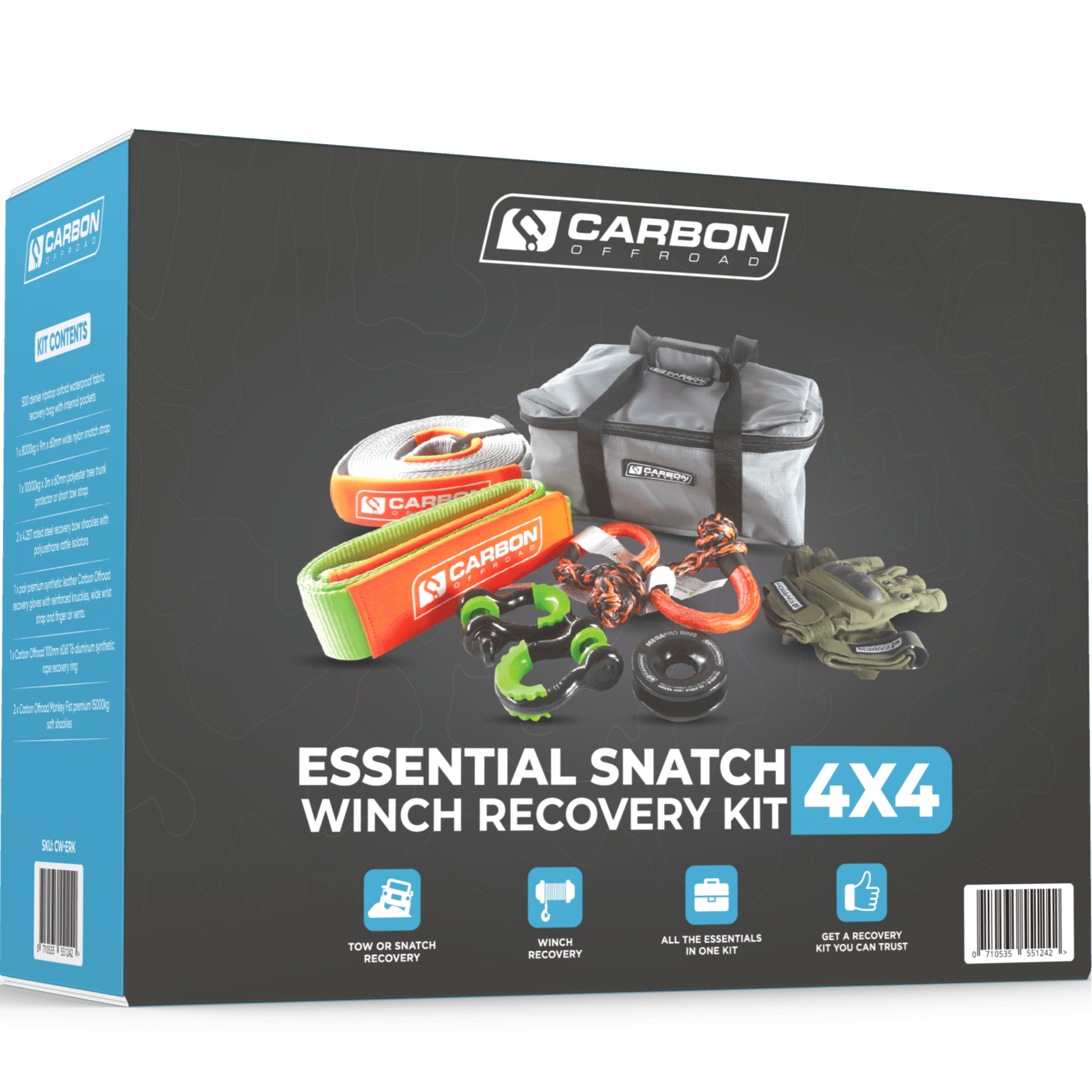 Carbon Offroad Essential Snatch and Winch 4x4 Recovery Kit-M.O.R.E.