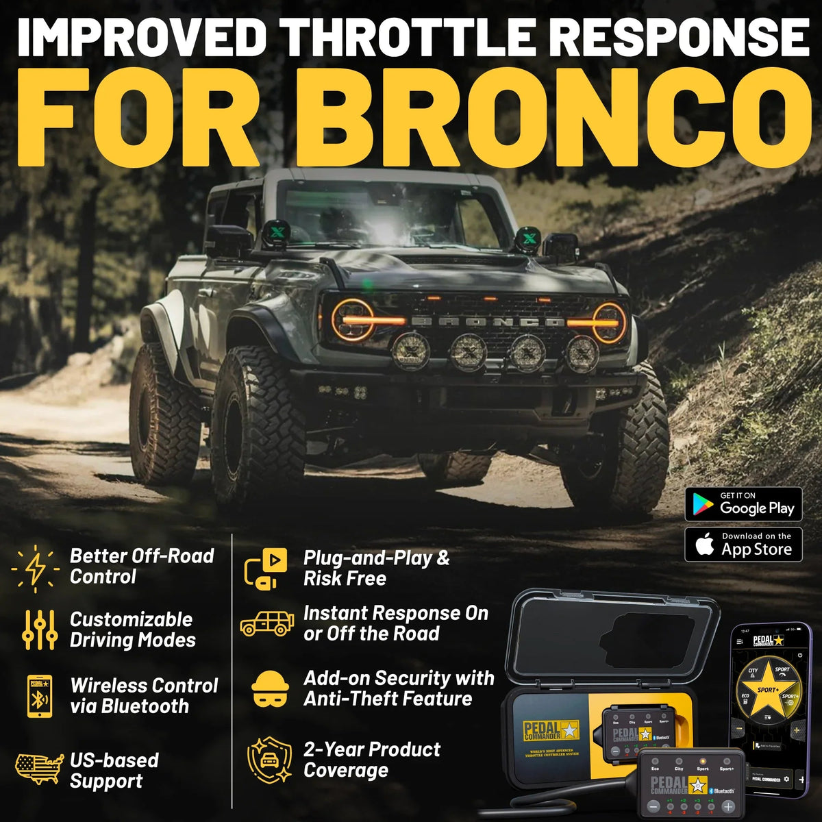 pedal.commander Pedal Commander Throttle Response Controller for Ford Bronco Order the best Subaru second-hand BAUER VAPOR FLY40 GLOVE Farbe:Schwarz/Gelb/Weiß