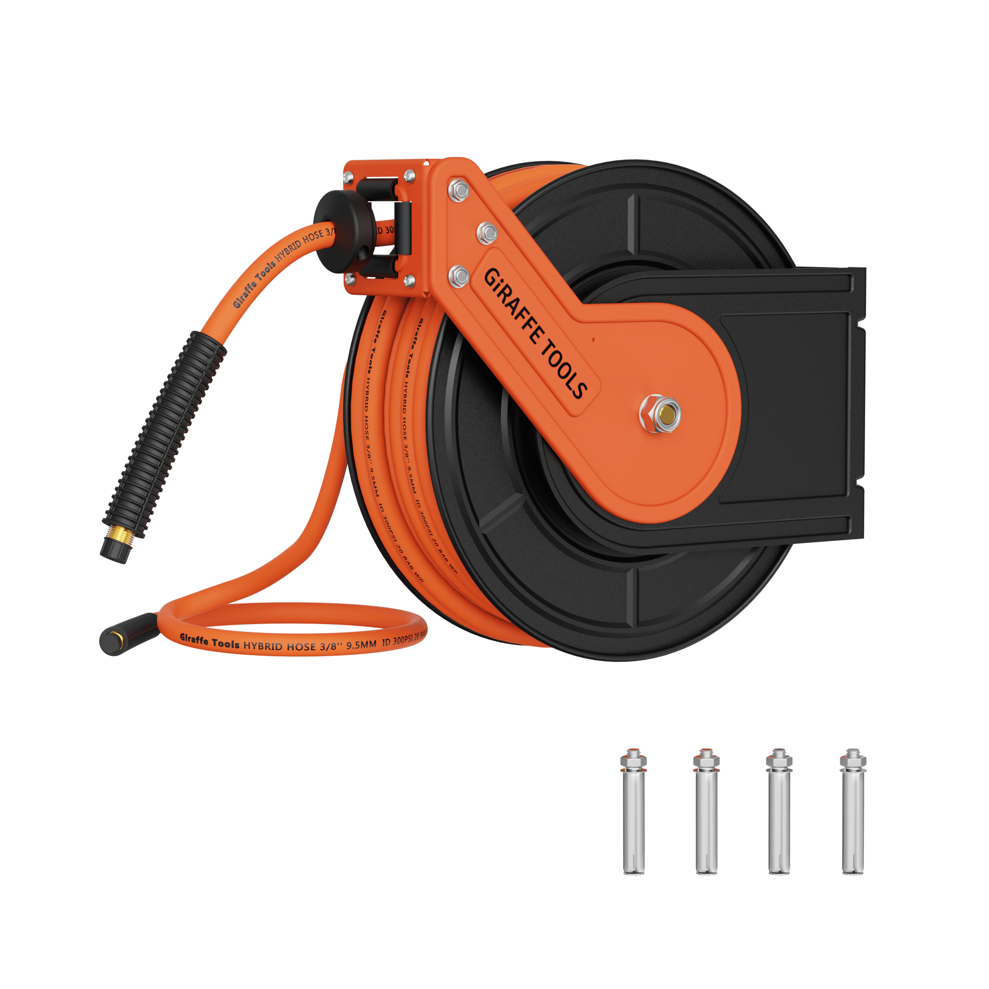 Retractable Air Hose Reel-Alloy Steel Reel-3/8in 25ft-50ft-M.O.R.E.