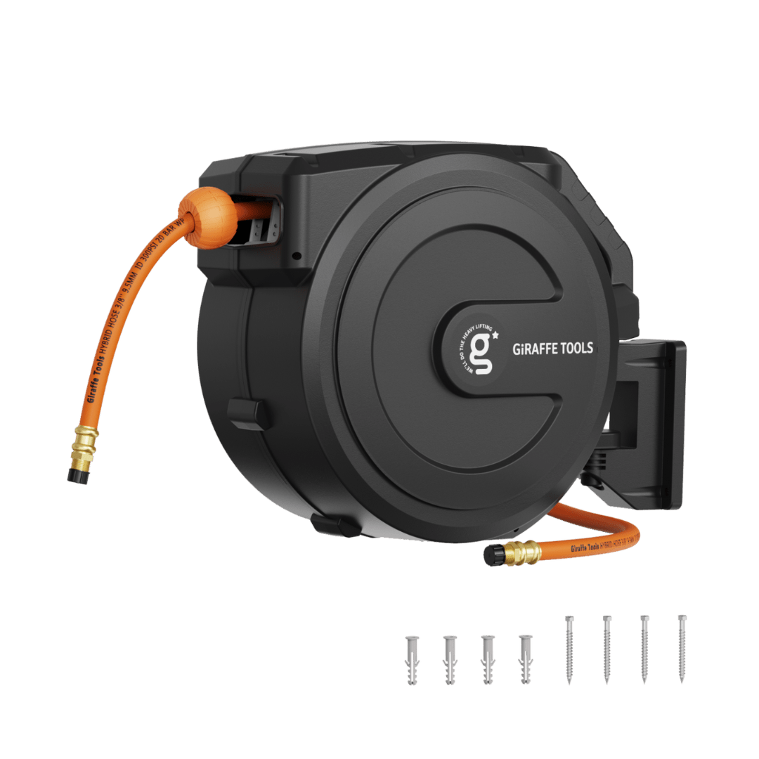 Retractable Air Hose Reel-PP Housing-3/8in-50ft-M.O.R.E.