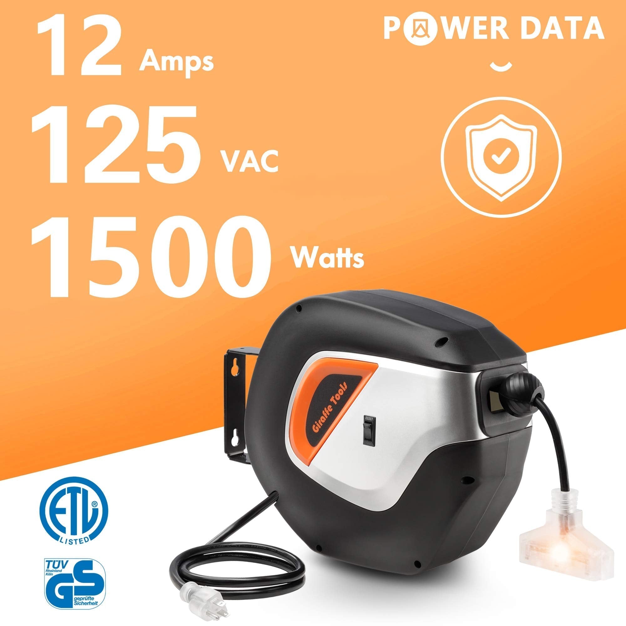 Retractable Extension Cord Reel-12/14/16 AWG-M.O.R.E.