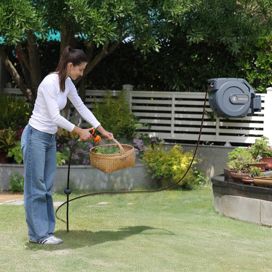 Retractable Garden Hose Reel-1/2in-155ft-M.O.R.E.