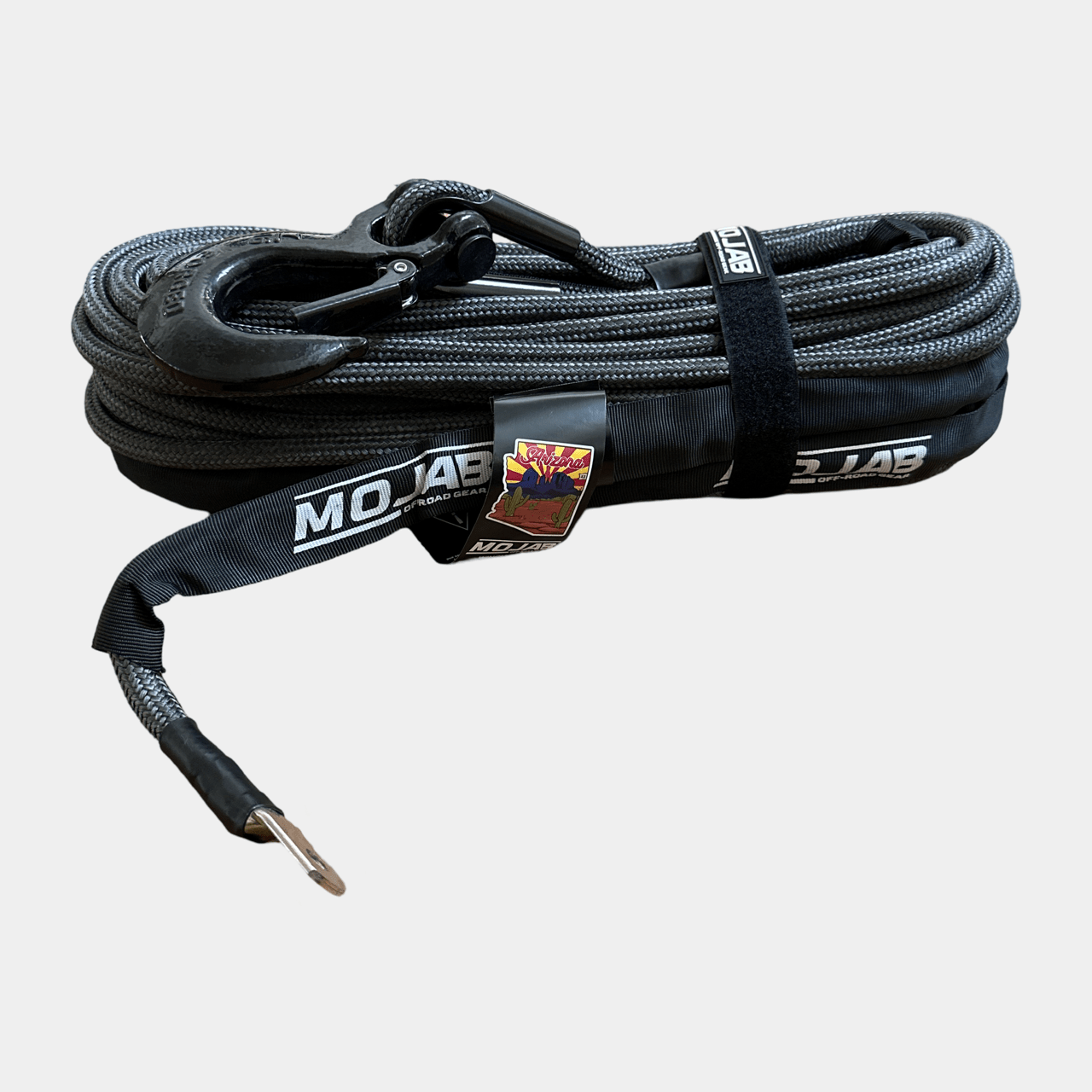 1/2'' x 78' Double Braided Winch Rope with removeable forged winch hook-M.O.R.E.
