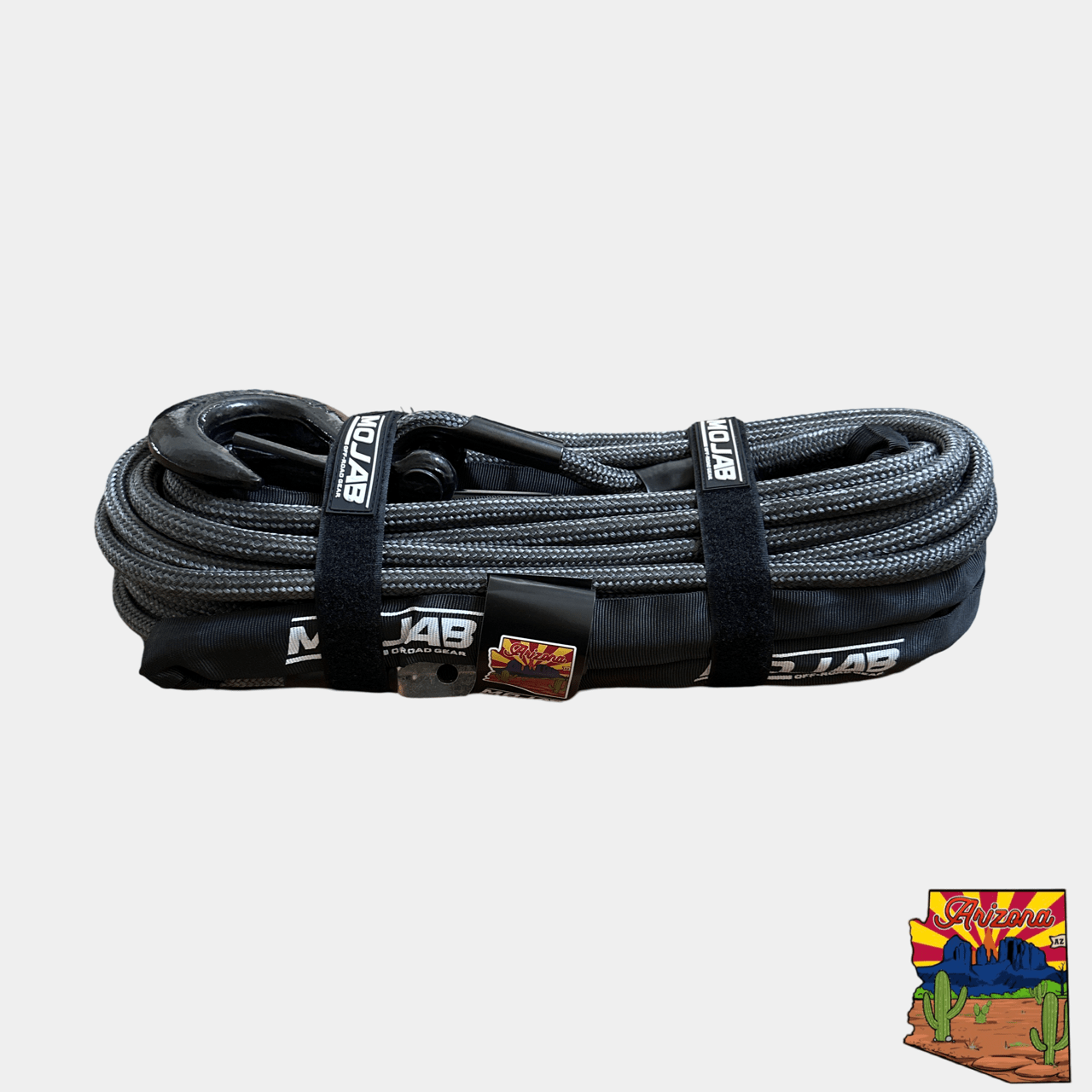 1/2'' x 78' Double Braided Winch Rope with removeable forged winch hook-M.O.R.E.
