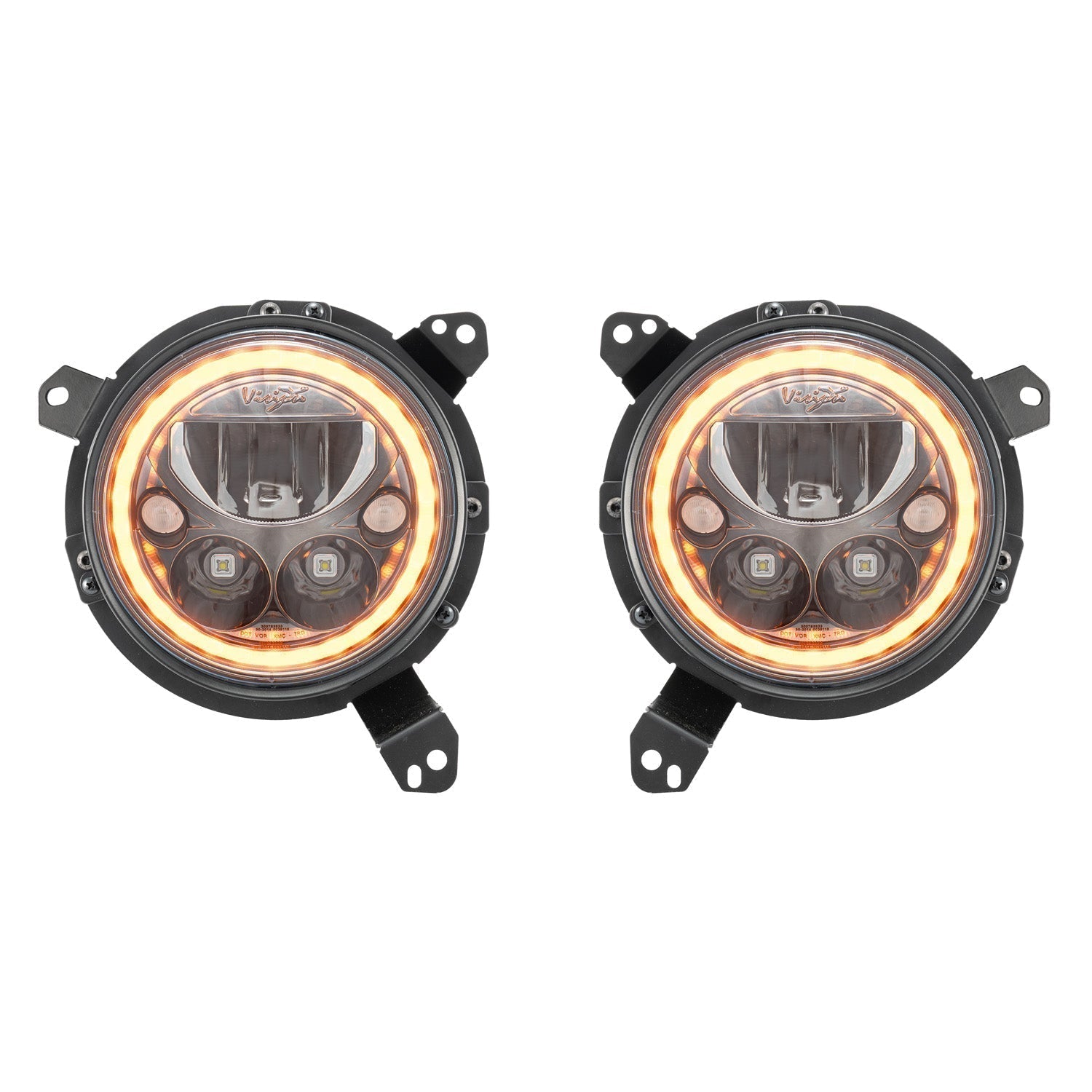 18+ Jeep JL / '20+ Jeep Gladiator VX LED Headlight Kit - Black Chrome | Amber Halo-M.O.R.E.