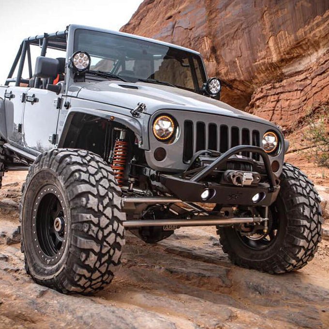 2007-2017 Jeep JK VX LED Headlight Kit - Chrome | Amber Halo-M.O.R.E.