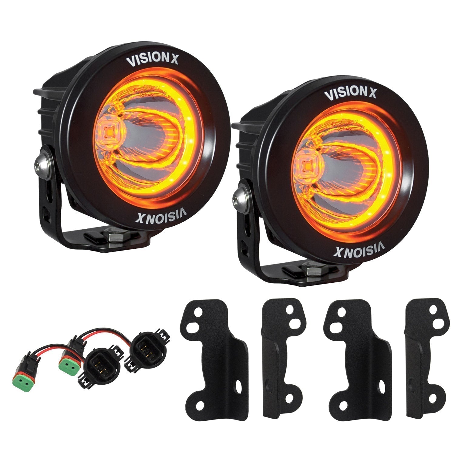 2010-2017 Jeep JK Factory Fog Light Upgrade Kit (with Optimus Amber Halo LED)-M.O.R.E.