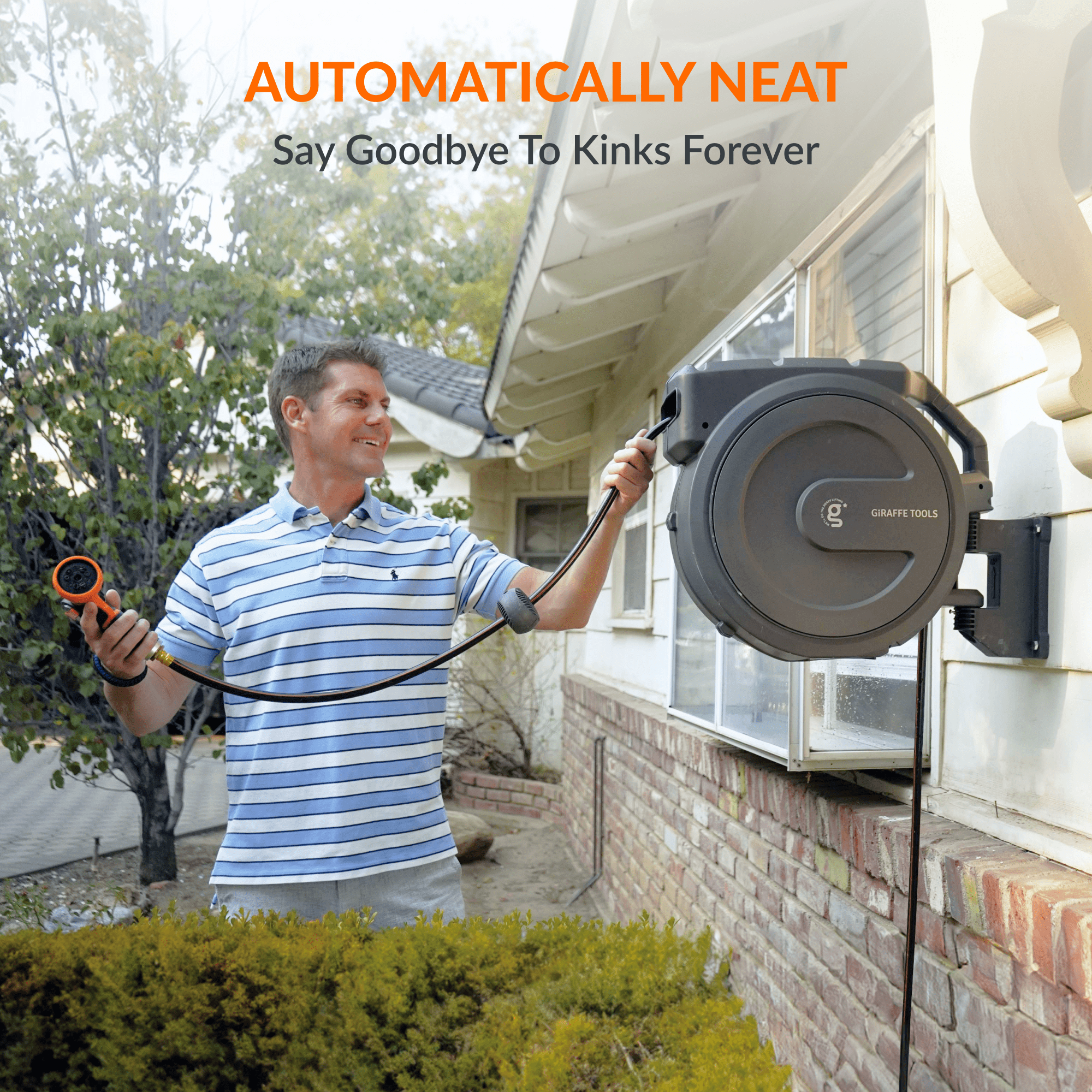 Retractable Garden Hose Reel-1/2in-100ft-M.O.R.E.