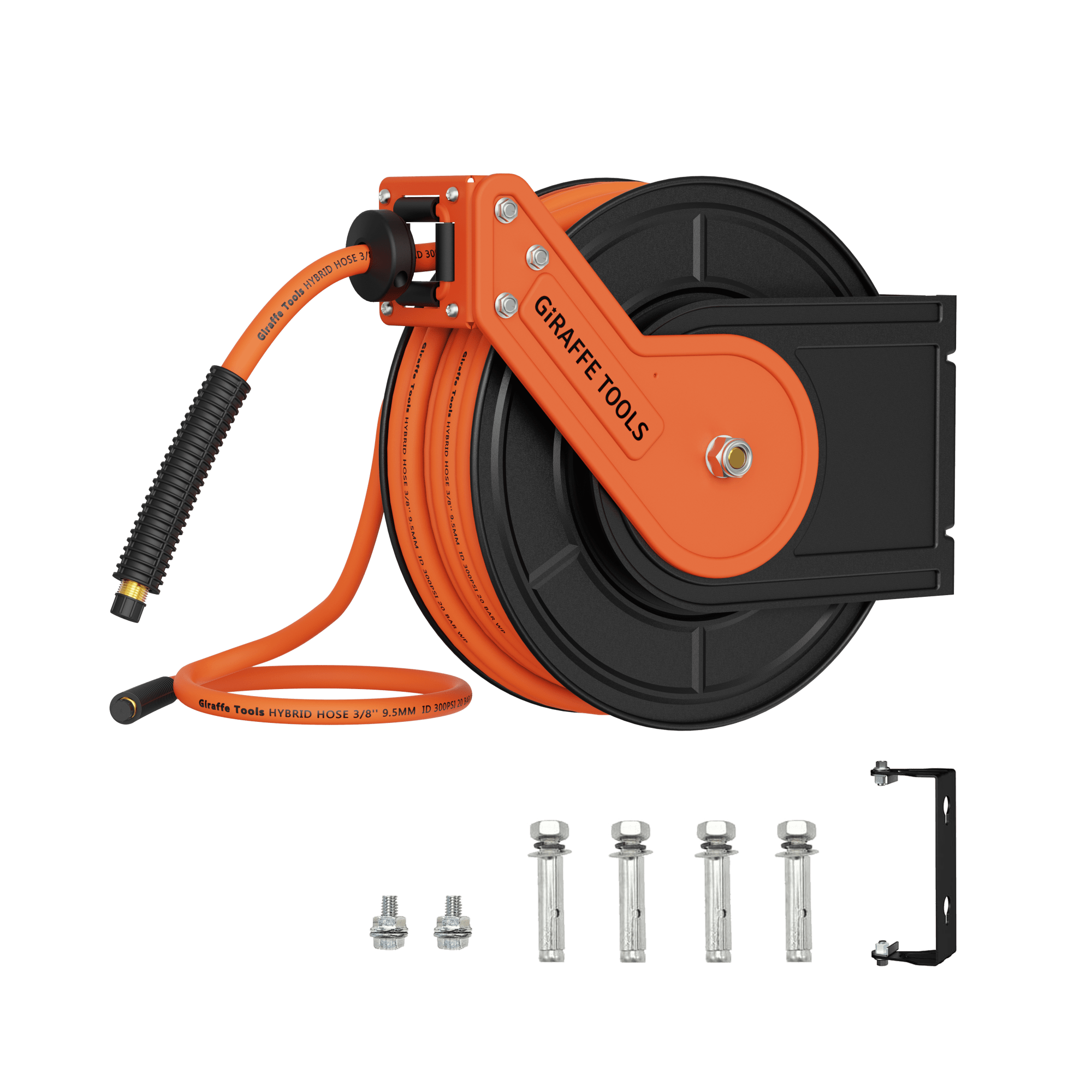 Retractable Air Hose Reel-Alloy Steel Reel-3/8in 25ft-50ft-M.O.R.E.
