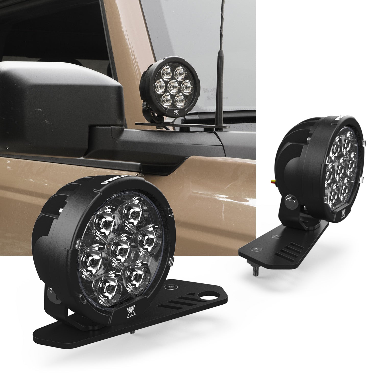 A Pillar LED Light Kit - Ford Bronco 2021 + - Mountain Offroad (M.O.R.E.)