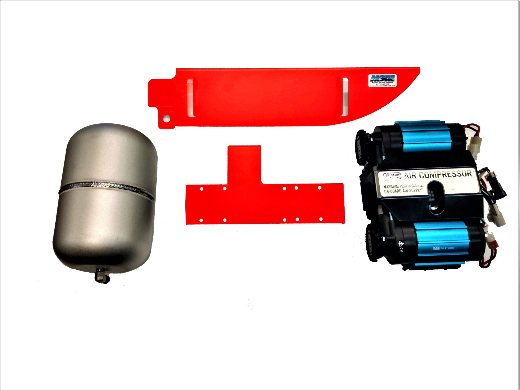 Bundle Pricing: ARB Mounting Bracket (ARB182D), ARB Twin Air Compressor (CKMTA12), & ARB 1 Gallon Air Tank (171507) for Jeep Wrangler JL 2 Door (2018-23)-M.O.R.E.