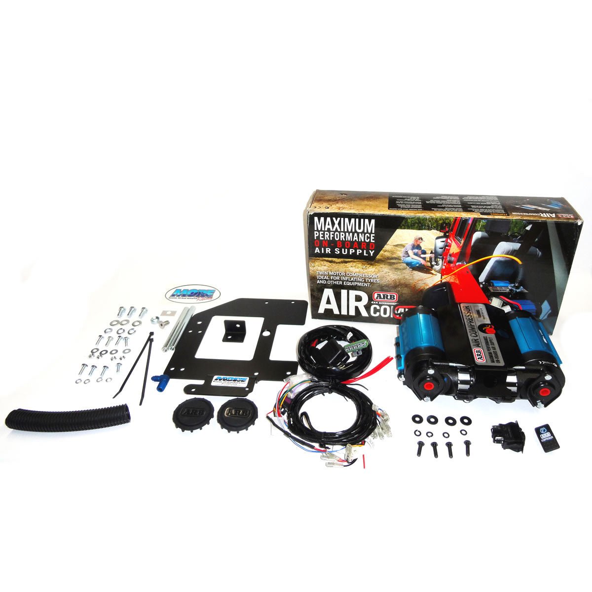 Bundle Pricing: ARB Mounting Bracket (ARB97) & ARB Twin Air Compressor (CKMTA12) for Jeep Wrangler TJ (1997-06) / Wrangler Unlimited LJ (2004-06)-M.O.R.E.