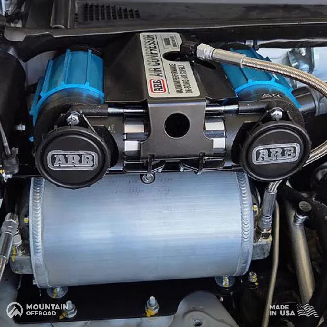 Bundle Pricing: ARB Mounting Bracket (ARBTACO3), ARB Air Compressor (CKMTA12), & ARB 1 Gallon Air Tank (171507) for Toyota Tacoma Gen 3 (2016-23) & Gen 4 (2024-Current)-M.O.R.E.