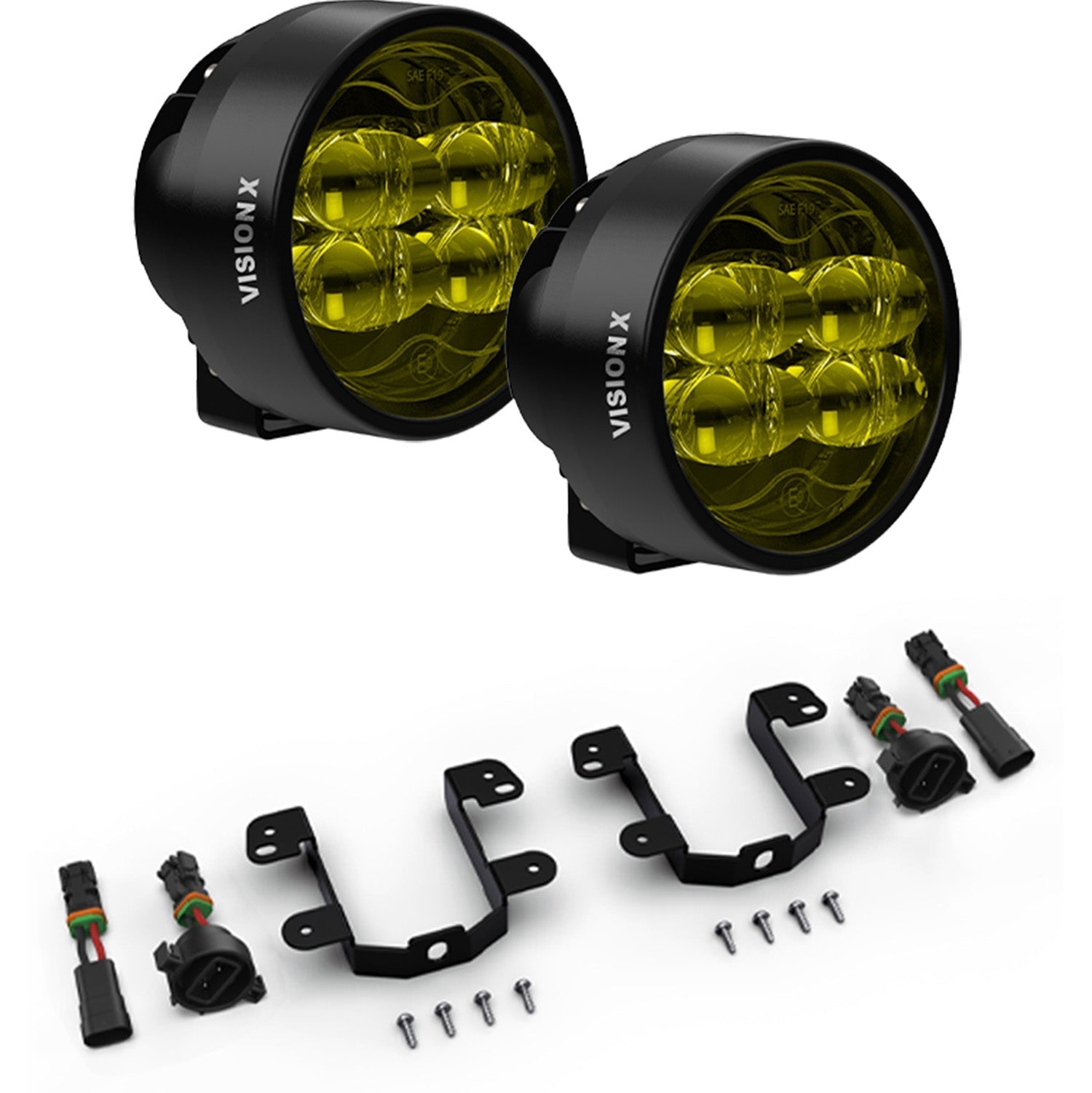 CR-Series Performance LED Fog Light Upgrade Kit - Jeep Wrangler JK, JL \u0026 Gladiator JT CR-4 Fog Selective Yellow, image size:1500x1502