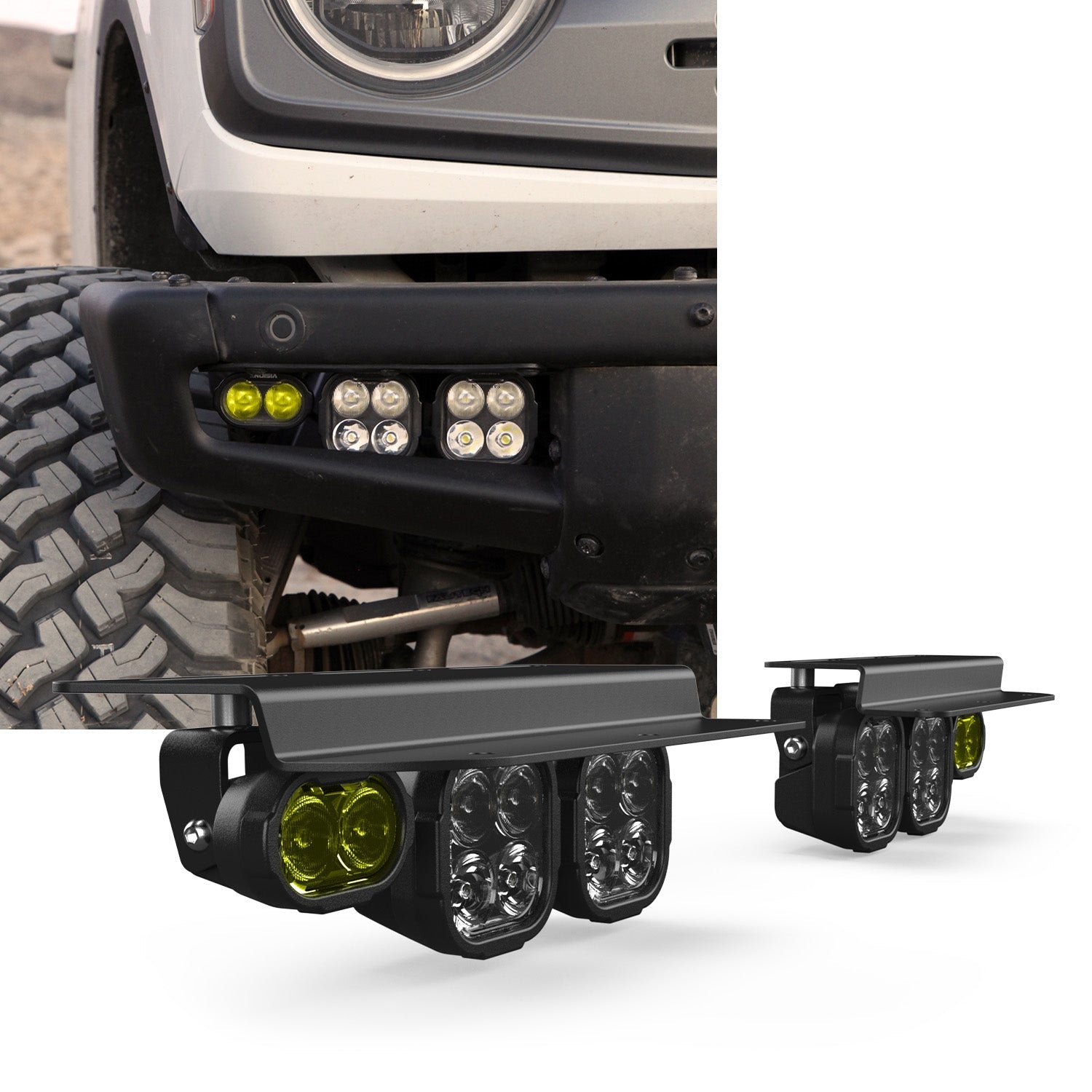 Fog Pocket LED Light Kit - Steel Bumper - Ford Bronco 2021 + - Mountain Offroad (M.O.R.E.)