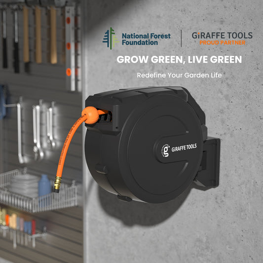 Retractable Air Hose Reel-PP Housing-3/8in-50ft-M.O.R.E.