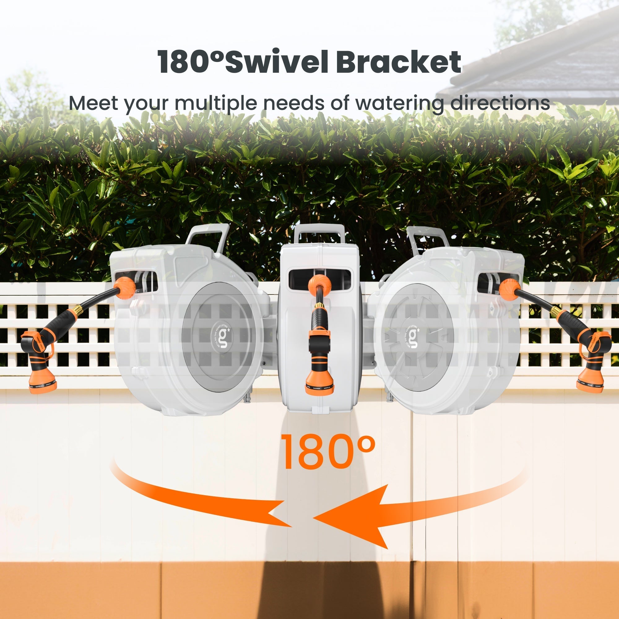 Retractable Garden Hose Reel-1/2 in-65ft-M.O.R.E.