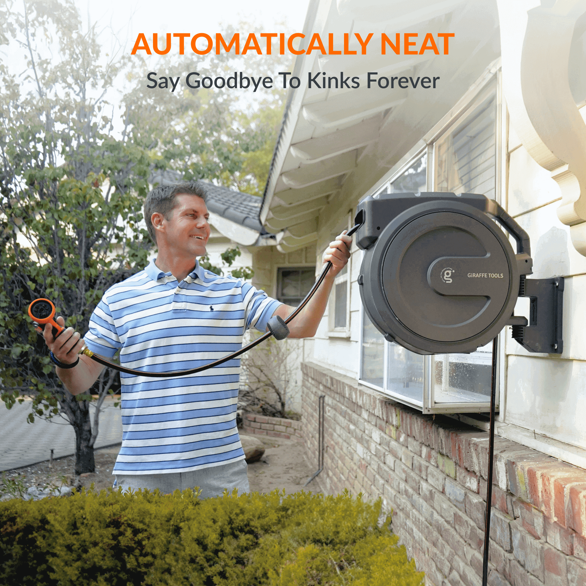 Retractable Garden Hose Reel-1/2in-78ft-M.O.R.E.