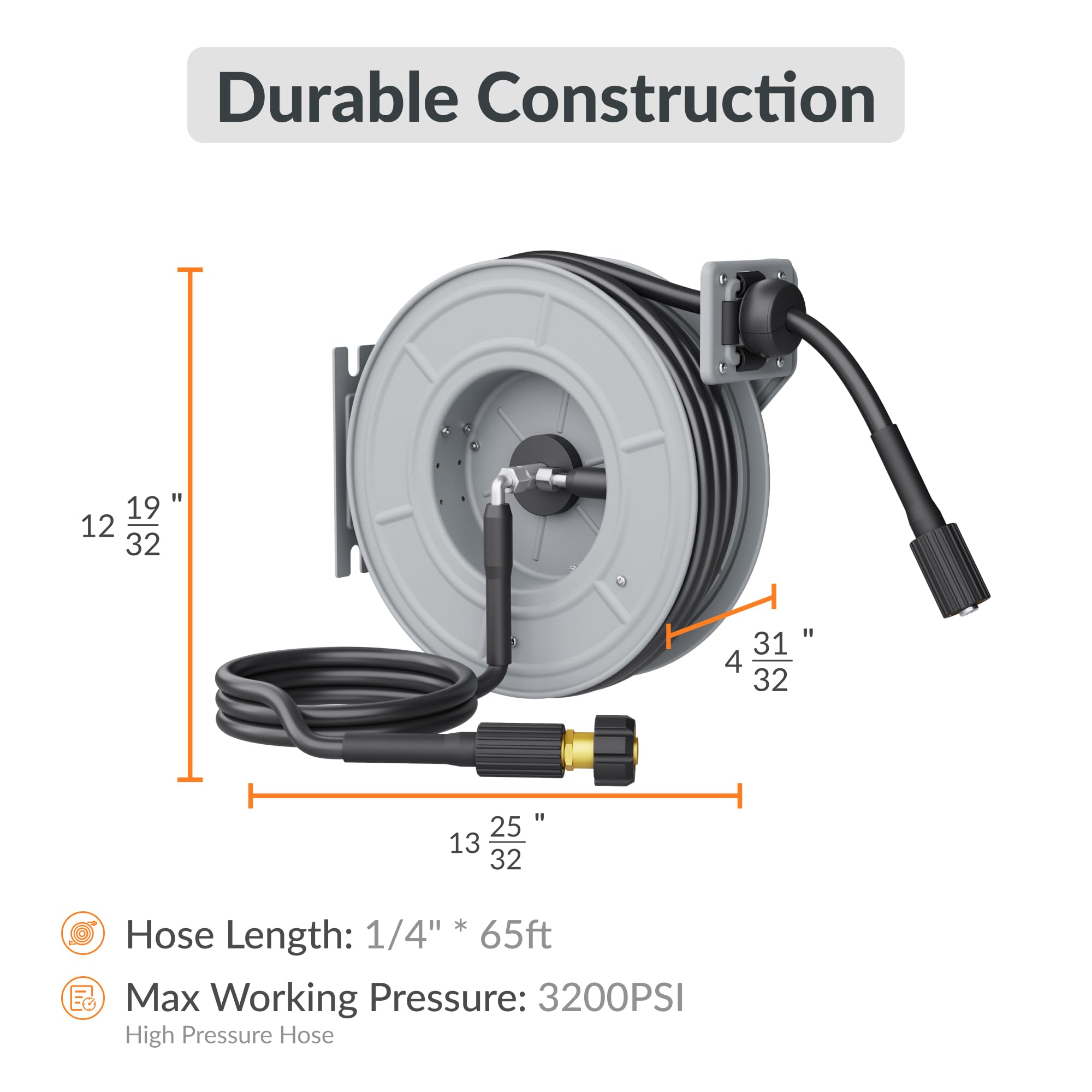 Retractable Pressure Hose Reel-1/4in-M.O.R.E.