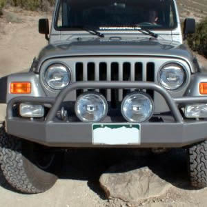 "Rock Proof" Front Bumper: Straight for Jeep Wrangler TJ (1997-06) / Wrangler Unlimited LJ (2004-06)-M.O.R.E.