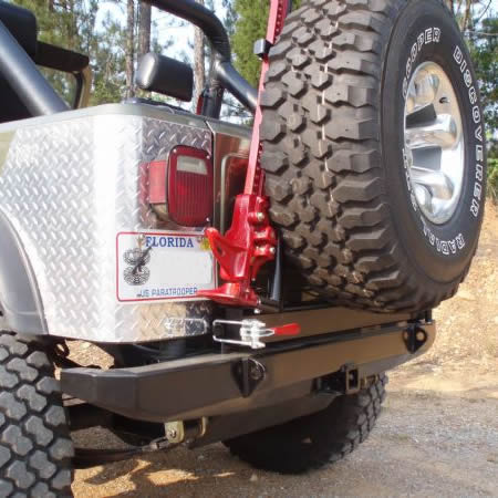 Rock Proof Rear Bumper & Tire Carrier with Clevis Mounts for Jeep